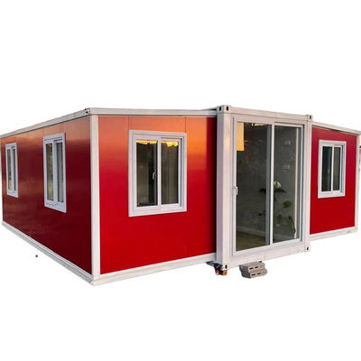 china 20ft 40ft prefab mobile 3 in 1 foldable prefabricated home folding container expandable house with two room one hall