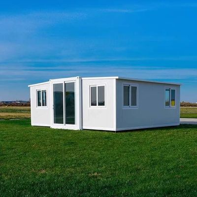 Red Color Expandable Container House Comes with Bathroom and Kitchen Cabinet