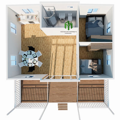 Αδιάβροχο 40ft Container House Επεκτάσιμο μοντέρνο στυλ με ξύλινο πάτωμα