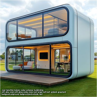 Apple Cabin House Durable Galvanized Steel Frame Bamboo Wood Fiber Board Interior Wall Integrated Ceiling