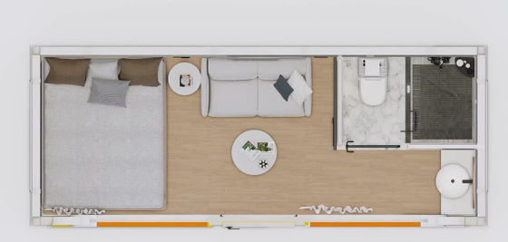 Apple Cabin House có thể tùy biến Khô ướt Phân biệt phòng tắm và đèn Điện