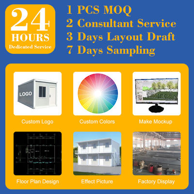 Detachable Container House with Fireproof and Waterproof Wall and Roof Panels
