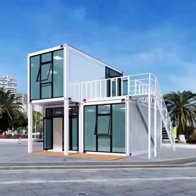 Flat Pack Container House Steel Structure and EPS Sandwich Panel Wall and Aluminum Sliding Door with Lock
