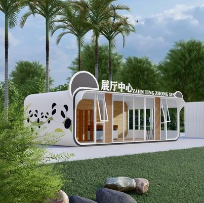 2025 Prefabricated Apple Cabin House Galvanized Steel Frame Metal Carved Panel Bamboo Wood Fiber Board