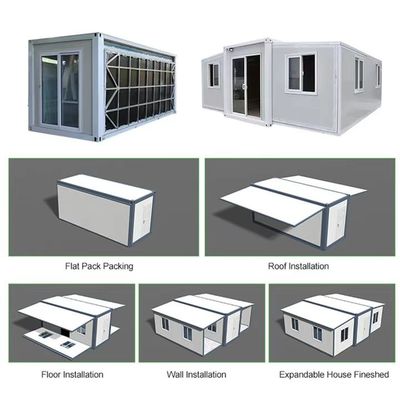 Expandable Container House Steel Frame Structure With EPS / Rock Wool Sandwich Panel Wall