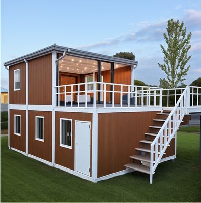 Ασφαλές και ανθεκτικό flat pack container house με ηλεκτρικό ρεύμα και γρήγορο χρόνο εγκατάστασης