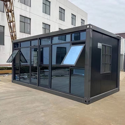 Flexible Folding Container House With Rock Wool Sandwich Panel And Bending Steel Plate Wall Panel