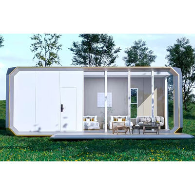 Galvanized Steel Frame And Metal Carved Panel Incorporated In The Structure Of Apple Cabin House