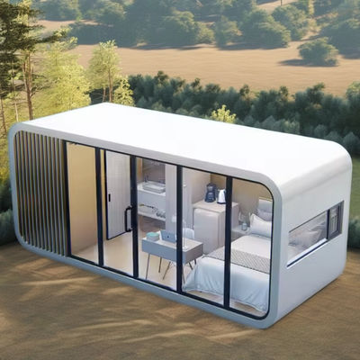 Μοντέρνο και κομψό σπίτι Apple Cabin με γαλβανισμένο ατσάλινο σκελετό και μεταλλικά σκαλιστά πάνελ