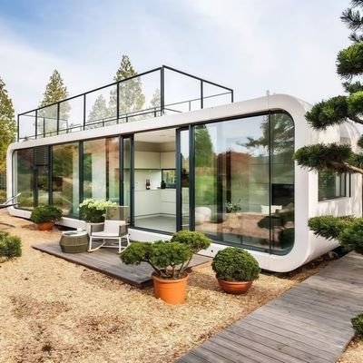 Σπίτι Apple Cabin για τις ανάγκες σας με γαλβανισμένο ατσάλινο σκελετό και μεταλλικά σκαλιστά πάνελ