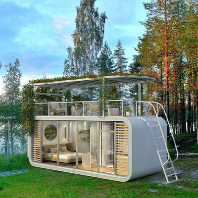 Nhà Cabin Apple Sáng tạo và Hiện đại với Khung thép mạ kẽm và Tường ngoài bằng tấm kim loại chạm khắc