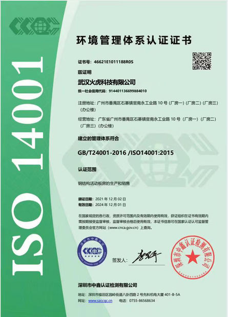 Chine Wuhan Huohu Technology Co., Ltd. certifications